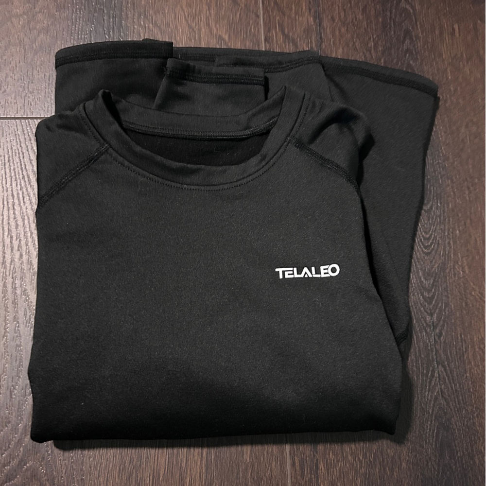 Kids Black Long Sleeve Warm Base Layer